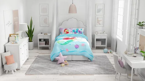 Vista 7 de The Little Mermaid Ariel - Juego de sábanas de microfibra súper suave para niños (producto oficial de Disney) por Franco
