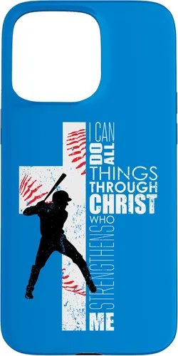 Vista 31 de Blue Christian Baseball Gifts Teen Boys Cross Bible Phone Case para iPhone 17