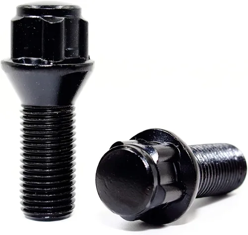 Vista 2 de Veritek - Juego de 4 cerraduras para pernos de rueda negros de 0.551 x 0.049 in, asiento cónico de 1.102 in de longitud para BMW Mini Factory OEM