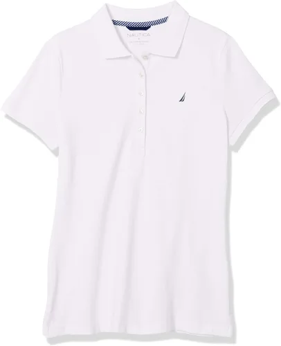 Vista 5 de Camiseta de polo Nautica para mujer, de manga corta, 5 botones, transpirable, 100% algodón