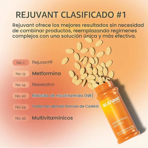 Vista 4 de Rejuvant AKG Longevity Supplement 1000 mg Ultra 98% puro (calcio alfa-cetoglutarato), nueva fórmula, tabletas recubiertas, fórmula patentada