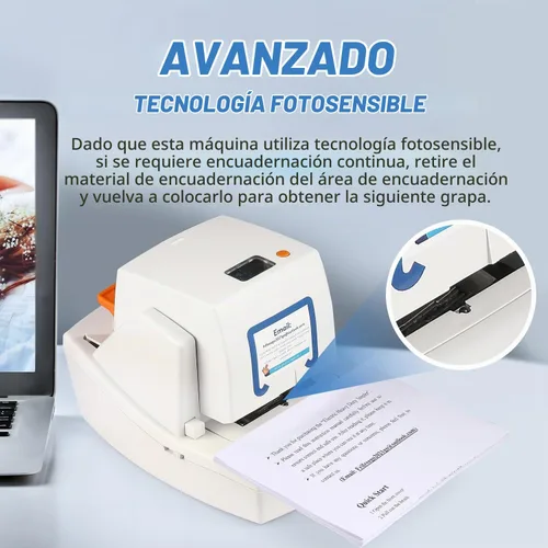 Vista 6 de Engrapadora eléctrica mejorada, capacidad de 65 hojas, velocidad de encuadernación y margen ajustable, engrapadora automática resistente que incluye
