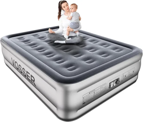 Vista 14 de VOSSER Colchón de Aire Full con Bomba Integrada, Colchón Inflable Elevado de 18'', Colchón Auto Inflable en 3 Minutos, Cama de Aire Portátil