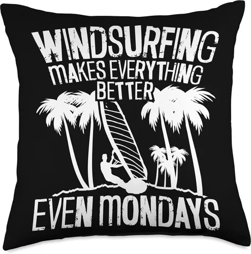 Vista 4 de Windsurfing Surfing Board Water Sports Throw Pillow