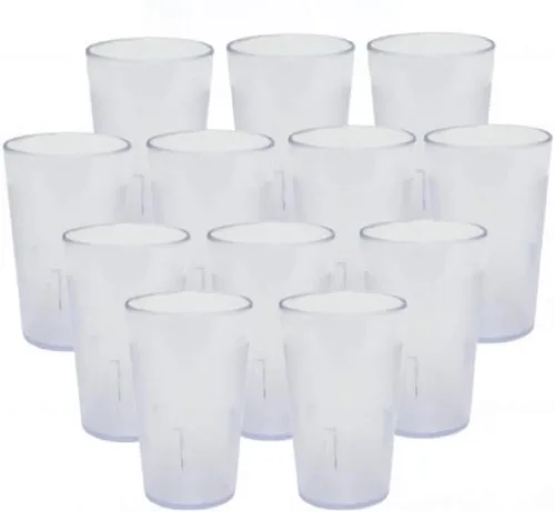 Vista 10 de TrueCraftware - Juego de 12 vasos de color ámbar de 5 onzas. Vasos reutilizables de té helado de alta calidad, apilables, aptos para lavavajillas