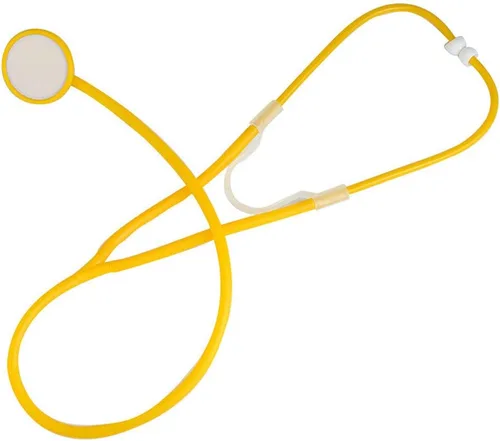 Vista 3 de Estetoscopio de juguete médico ligero portátil DIY juego médico para fiesta, escuela, niños, escenario de actuación (color al azar)