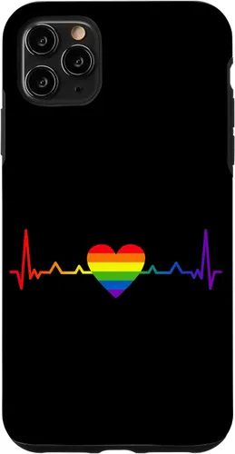 Vista 11 de iPhone 15 Rainbow Heartbeat LGBT Pride Month Gay Bi Trans Case
