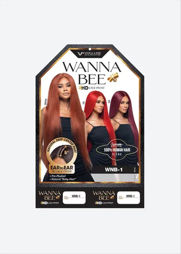 Vista 6 de Vivica A. Fox WNB-1, mezcla de cabello humano, peluca de encaje frontal, color 1, negro azabache