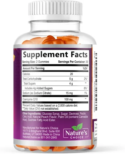 Vista 9 de Gomitas CoQ10 para adultos – Coenzima Q10 100 mg por porción – 3 veces más fuerza, suplemento antioxidante de alta absorción para apoyo a la salud