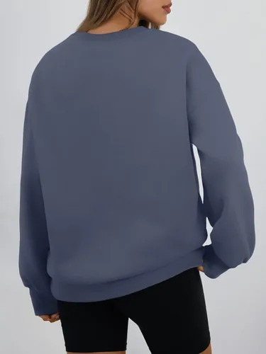 Vista 4 de Trendy Queen - Sudaderas para mujer, sudaderas con capucha de gran tamaño, cuello redondo, suéteres cómodos para otoño e invierno, ropa a la moda