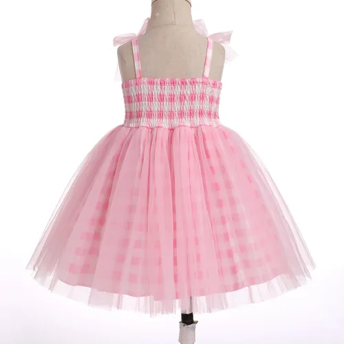 Vista 5 de Vestido de cumpleaños para niña, sin mangas, tirantes delgados, vestido de tutú de princesa, vestido de tutú para fiesta de tartas, sesión de fotos
