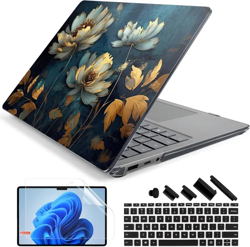 Vista 15 de Batianda Aurora - Funda prémium para laptop Microsoft Surface 5 4 3 de 15 pulgadas con reposamanos de metal, carcasa rígida de plástico