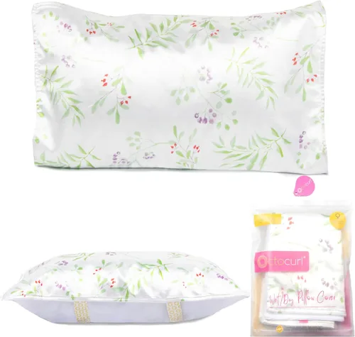 Vista 11 de Octocurl Funda de almohada de satén reversible en microfibra absorbente para cabello mojado Más suave que la seda Funda de almohada de satén