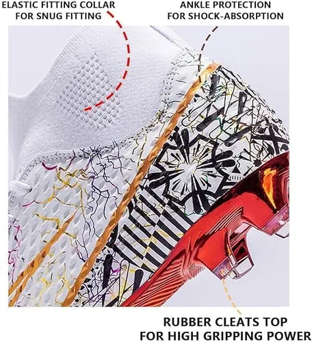 Vista 3 de IDCOINE Zapatos de fútbol para hombre, zapatos de fútbol de alta calidad, transpirables, atléticos, profesionales, para jóvenes, niños, zapatos