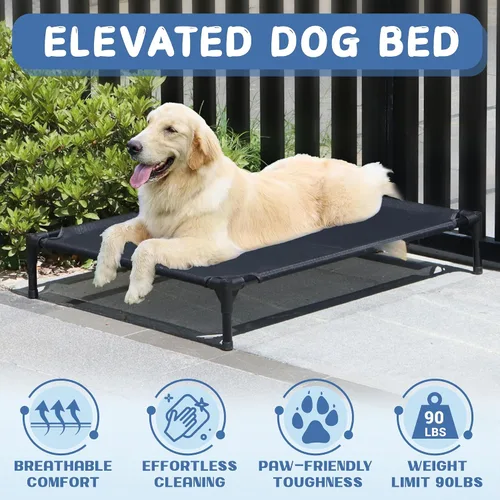 Vista 6 de Casa para perros de 36" para exteriores para perros medianos y grandes refugio elevado para perros