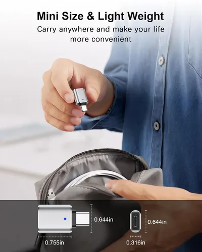 Vista 6 de Adaptador USB A a USB-C, paquete de 2 adaptadores USB C a USB A de transferencia de datos de 5 Gbps, macho tipo C a USB 3.0 hembra de carga rápida