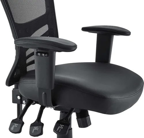 Vista 4 de Modway silla de oficina articulada, color verde, Vinilo, Vinilo negro