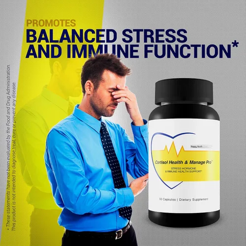 Vista 6 de Cortisol Health & Manage Pro - Hormona del estrés y apoyo inmunológico - Promueve niveles saludables de cortisol y función inmunológica - Vitamina