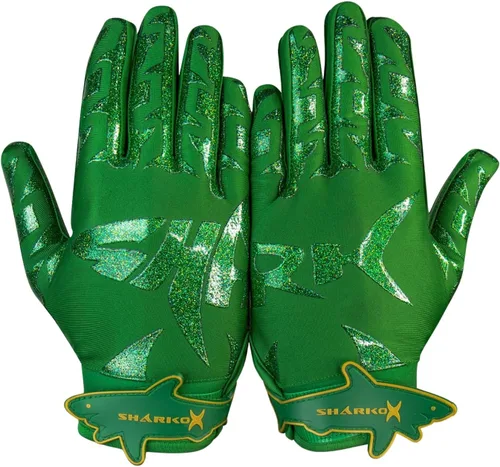 Vista 10 de Guantes de fútbol antideslizantes con sensación de pelota, guantes receptores de fútbol en tamaños juveniles, adultos y niños, agarre fuerte