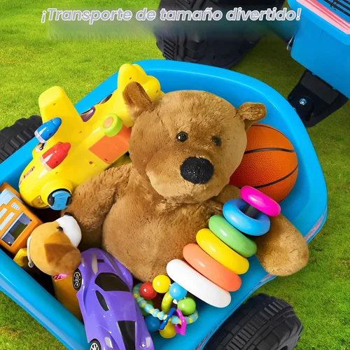 Vista 9 de TOBBI - Coche eléctrico para niños ATV 4 ruedas con remolque y música 6V Azul