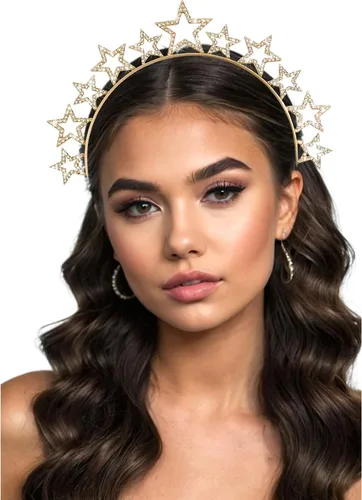 Vista 10 de Halo Crown Stars Rhinestone Crown Headbands Goddess Headpiece Crystal Halo Headbands