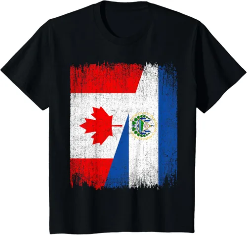 Vista 33 de Camiseta Half Canada El Salvador Flag Canadian Salvadoran Pride Roots