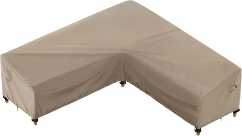 Vista 14 de iBirdie Funda para Muebles de Patio Exterior que se Ajusta a Sofás Seccionales en Forma de L de 100" x 130", 99" x 128", 98" x 126", Impermeable