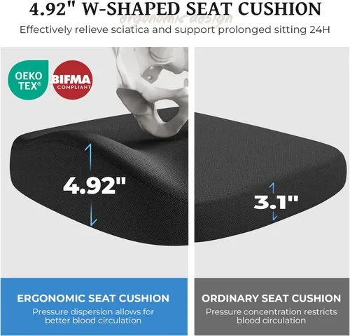 Vista 4 de Silla ergonómica de oficina - Soporte lumbar ajustable Silla cómoda de malla resistente de 350 libras con brazos abatibles, sillas