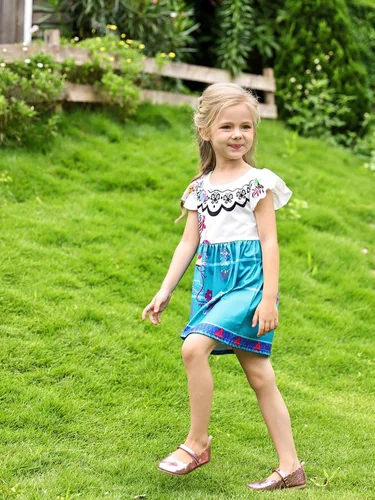 Vista 6 de HenzWorld Disfraz de Mirabel para niñas vestido mágico de la familia IsabelaMadrigalPepa disfraz de dibujos animados traje de fiesta