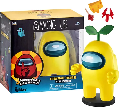 Vista 9 de Among Us Stamper - Figura de personaje de videojuego de 7 pulgadas, color rosa
