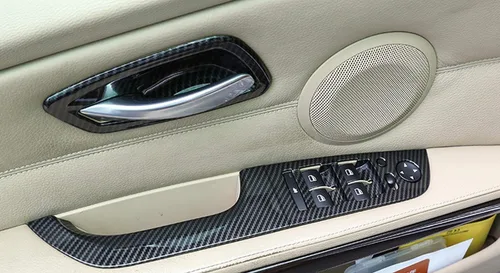 Vista 9 de x xotic tech Cubierta interior para manija de puerta, patrón de fibra de carbono, compatible con BMW E92 E93 335i M3 Coupe Convertible 2007-2013, 2