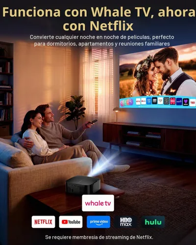 Vista 2 de [Auto Focus/LCD de 5 pulgadas] Proyector para exteriores 4K con WiFi 6 y Bluetooth, DBPOWER Native 1080P Proyector portátil, Keystone automático