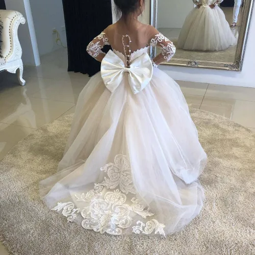 Vista 2 de Pageant Flower Lace Dress Pageant Kids Wedding Holiday Party Dresses Birthday Dress