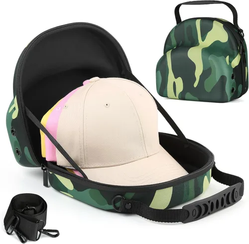 Vista 9 de GERMUN Funda rígida para gorra de béisbol, funda de viaje con correa ajustable para el hombro, funda para 12 gorras de béisbol, perfecta para viajes
