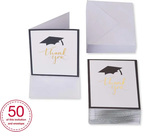 Vista 2 de American Greetings Tarjetas de agradecimiento de graduación con sobres, en blanco (50 unidades)