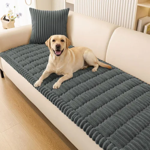 Vista 12 de Smiry - Funda para sofá para perros lavable, fundas para sofá de mascotas no deslizantes y peludas para sofá de 3 cojines, aptas para mascotas