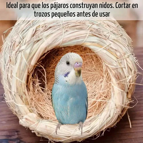 Vista 2 de kathson Materiales de anidación de pájaros, fibra de coco, material de cama cálido y transpirable, seda de lino para pájaros pequeños animales
