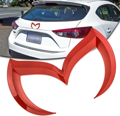 Vista 5 de x xotic tech Calcomanía decorativa con emblema M malvado para maletero trasero, compatible con Mazda 3 6 CX MX Miata (plateado)
