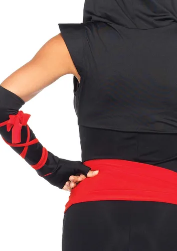 Vista 4 de Leg Avenue Disfraz de Ninja mortal de 4 piezas para mujer Negro