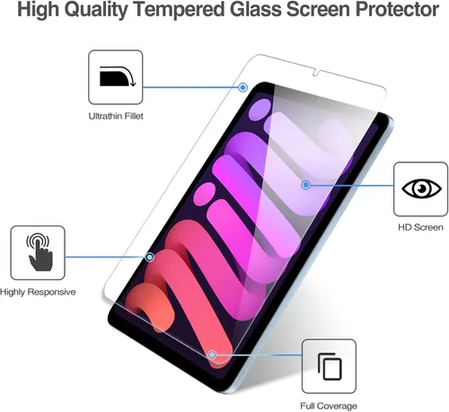 Vista 4 de ProCase Paquete de 1 protector de pantalla para iPad Mini 7 (A17 Pro) 2024 y iPad Mini 6 2021 de 8.3 pulgadas, protector de película de vidrio