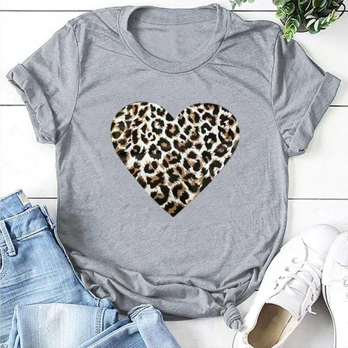Vista 77 de Camisetas de manga corta con estampado de corazón para mujer, camisetas de ajuste regular, linda y divertida, ropa de regalo 2023
