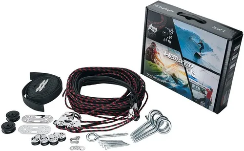 Vista 8 de HARKEN Hoister Portador de Carga Pesada para Almacenamiento en Techo de Garaje, Sistema de Polipasto de 4 Puntos para Portadores de 145lb, Dingües