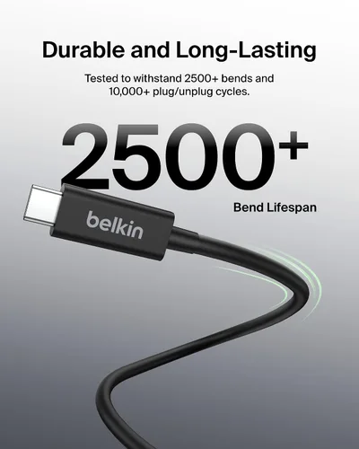 Vista 6 de Belkin Cable Thunderbolt 4 (3.3 ft, cable de alimentación de 3.3 pies), cable USB-C a USB-C con entrega de energía de 100 W, compatible con USB 4