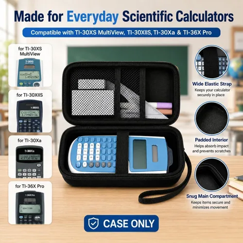 Vista 3 de Funda para calculadora TI-30XS/TI-30XIIS/TI-30Xa/TI-36X Pro Negro