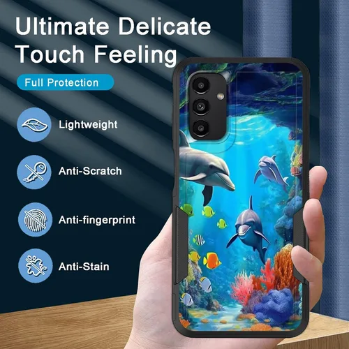 Vista 288 de Funda para Galaxy A14 5G, resistente de doble capa híbrida de policarbonato duro, goma suave, a prueba de golpes, funda protectora resistente