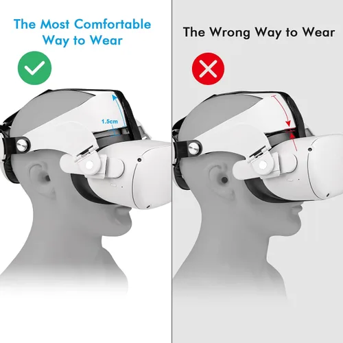 Vista 6 de Aixoto Head Strap for Oculus Quest 2Meta Updated Adjustable Halo Strap Replacement for Elite Strap Less Pressure on Your Face Comfortable VR