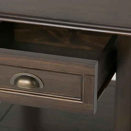 Vista 9 de SIMPLIHOME Burlington - Mesa auxiliar cuadrada de transición de madera maciza de 18 pulgadas de ancho, color marrón caoba para sala de estar