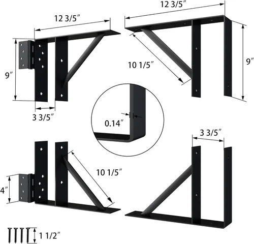 Vista 5 de JUBEST Soporte de Esquina con Refuerzo de Servicio Pesado para Puerta, Kit Anti-Combadura para Puerta, Herrajes Ajustables para Puerta para Cerca