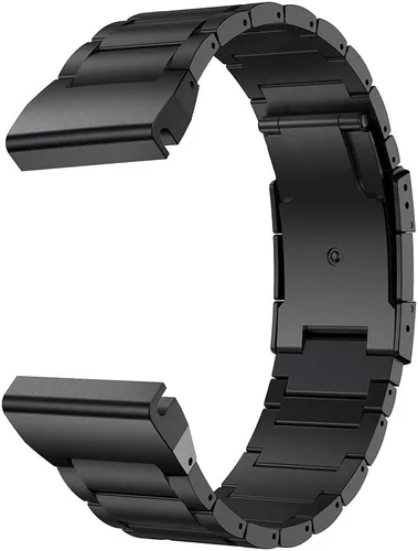 Vista 2 de LDFAS Fenix 8/7X/6X/5X Plus Band, 26mm Titanium Metal Quick Release Easy Fit Watch Strap with Double Button Clasp Compatible for Garmin Fenix 7X