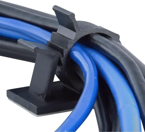 Vista 4 de abrazadera ajustable de nylon con base adhesiva para sostener cables